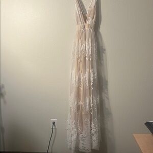 Elegant Sheer Floral Maxi Dress